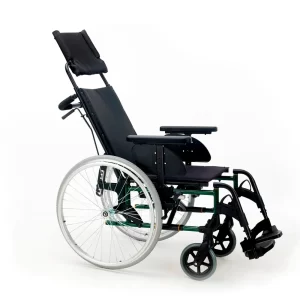 silla de ruedas de acero reclinable