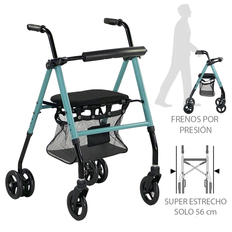 Rollator con frenos por presión ortopedia plaza